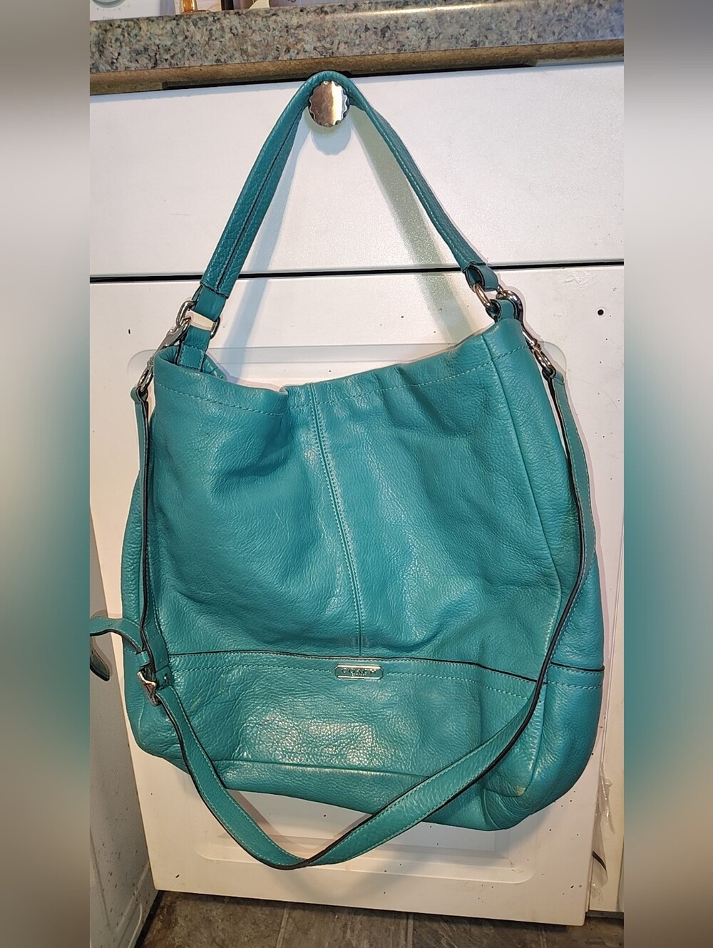 Coach Teal Leather Shoulder Bag